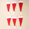 Décorations de Noël 10 pc Chapeau Couverts Costume Titulaires Poches Couteaux Fourchettes Ensemble Vaisselle Sacs Décoration Pour La Maison Année Navidad-S