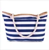 Beach Bags Canvas Handbag 2023 Striped Sen Women s Shopping Environmental 230327