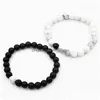 Perlé Noir Blanc Couple Distance Bracelet Charmes Yoga Méditation Pour Hommes Femmes Amoureux Meilleur Ami Bijoux Cadeau Drop Delive Dh7Ak