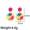 Dangle Earrings Creative Colorful Pizza Round For Women Niche Design Acrylic Fashion Accessories Jewelry Gift