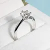 Band Ring Moissanite Ring 100 925 Sterling Silver Ring, lämplig för kvinnor Moissanite Diamond Ring, utsökta bröllopsmycken med GRA -certifikat Z0327