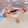 Bangle Silver Gold Color Open Spring Butterfly Charm Bracelet For Women Luxury Fashion Girls Wrist Jewelry Gifts