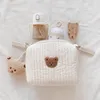 Diaper Bags Bear Embroidery Baby Nappy Stroller Caddies Portable Nappies Storage Toiletry Organizer Mommy for Mom 230328