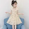 Girl's Dresses Girls Dress Summer New Short-sleeved Children's Fashion Party Princess Bow Dress Casual Elegant Net Yarn 2 To 12 Years Old