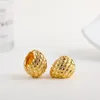 Hoop Earrings Creative Pineapple Shape Chunky For Women Gold Plated Round Circle Wide Thick Statement Jewelry Gift