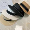 8 Colors Designer Beach Caps Ribbon Woven Straw Hats Sunshade Basin Hat For Men Women