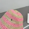 Designer Straw Hat Womens Bucket Hat Cap Pour Hommes Femmes Casual Outdoor Beach Voyage Mode Tricoté Casquette SunHat Lady Bucket Caps