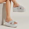 Tofflor 2023 Summer Thong Flip Flops Platform Beach Sandals Women Shoes High Heeled Wedges Outdoor Slides Comfy Non Slip