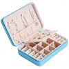 Jewelry Pouches Fashion Box Portable Comestic Casket Organizer Earrings Ring Multi-Function Storage Case Gift