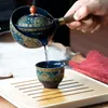 Ensemble de verres à vin Teh Porselen Cina Gongfu Teko Portabel dengan 360 Rotasi Pembuat dan Infuser Semua Dalam Satu Tas Hadiah 230328