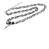 Dubbel inslagna svart zirkon inlagd titanstål hänge halsband nisch pendlare tillbehör män/kvinnor par krage kedja