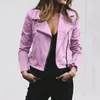 Damesjassen 80% Verkoop Plus size Biker Dames Solid Color Rapel Lapel Lange Mouw Zip Up Short Jacket Coat