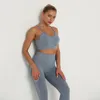 Conjuntos ativos de 2 peças conjunto de treino elástico sem costura leggings e sutiã roupas de ioga para mulheres roupas esportivas roupas de ginástica