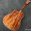 Lvybest Custom Cutaway 41 pouces Koa Wood Abalone Binding Life Tree Inlay Umbrella Logo Acoustic Guitar