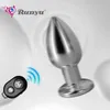 Anal Toys Vibrateurs anaux en acier inoxydable pour hommes Masturbateur de la prostate Masseur érotique pour hommes Butt Plug Godes Télécommande Anal Sex Toy 230327