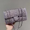 25CM Mini Flap Designer Bags Diamond-Studded Leather Classic Handbags Luxury Silver Metal Chain Timeless Diamond Quilted Crossbody280B