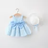 Fille robes 2023 jupe jarretelle Floral décontracté mignon princesse bébé petits vêtements 13-24m robe de baptême