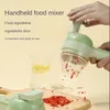 Fruit Vegetable Tools 4 In1 Multifunctional Electric Vegetable Cutter Rotate Slicer Garlic Mud Masher Garlic Chopper Cutting Pressing Mixer Food Slice 230328