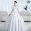 Party Dresses Vintage Princess Wedding Satin Simple Gown Shining Beading Slim Bridal Plus Size Robe De Mariee 230328