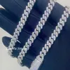 Passera diamanttestare GRA -certifikat 6mm 8mm bredd En rad 925 Sterling Silver VVS Moissanite Cuban Link Chain Necklace