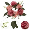 Dekorativa blommor Bröllopsringar Artificial Rose Wreath Floral Decor för kransar