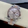 2023 sbf126331 3235 VSA3235 Montre automatique pour homme 41MM Lunette cannelée Cadran rose Bâton Or rose Argent Deux tons Bracelet en acier SS 904L Super Edition Montres d'éternité