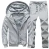 Men's Tracksuits Winter Tracksuit Men Pure Color Fur Lined Hoodies And Pants Set Men Jogging Suit Warm Fleece Joggers 2 Piece Set Plus Size 8XL W0328