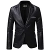 Herrenanzüge Blazer Herbst Winter Herren Business Luxus Blazer Mode Bankett Lederkleid Anzugjacke Schlanke Textur Hochwertiger Pu-Mantel 6XL 230328