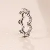 Guldpläterad blomma kronringar för pandora autentisk sterling silver bröllop designer smycken för kvinnor flickvän gåva kärleksring med originallåda