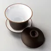 Wijnglazen Hoge kwaliteit Purple Clay Gaiwan Teaset Elegante Chinese theekop Teaware Tureen Lid Bowl Saucer Tea Brew Cup 230327