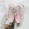 2023 Womens Shoes Designer Pointed Toe Sexy Cat Heel Patent Leather Sandals Wedding Party Leather Back Strap High Heels