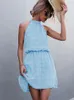 Casual Dresses Summer Halter Sleeveless Sexy Mini Dress For Women 2023 Ladies Fashion A Line Chic Hairball Chiffon Cocktail