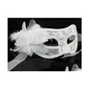 Party Masks Christmas Pure Handmade Venetian Jacquard Yarn Flower Feathers genomskinlig Lily Mask Drop Delivery 202 DH9WX