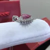 Chaînes Réussies Test de Diamant 1ct Pendentif Moissanite Rose en Forme de Coeur 6.5 6.5mm 925 Sterling Silver Bridal Marry Collier de Bijoux de Luxe