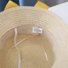Cappelli cappelli per bambini ragazze grandi larghezza di paglia brim tessuto da sole panama beach cappello bowknot estate floppy berretto da berretto portatile sacca 230328