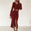 Casual Dresses Fashion Bodycon Dress Autumn Winter Women Black Long Sleeve Turtleneck Midi Elegant Clubwear For Femme 2023