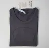 Lu-088 Женские футболки для йоги Женская футболка Высокоэластичный дышащий топ для бега Быстросохнущий бесшовный с коротким рукавом Спортивная одежда для велоспорта lu