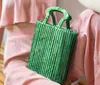 Luxury Women Bags Designer Acrylic Woven Bag Bamboo bag Stitching Hollow Bag Clutch Bali Travel Beach Holiday Handbag 230328