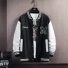 Мужские куртки Big M Letter Print Hip Hop Patcwork Baseball Jackets Mens Print Print Bomber Jackets Men Spring Негабаритная уличная одежда 230328