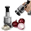 Fruit Vegetable Tools Manual Onion Chopper Stainless Steel Garlic Presser Food Crusher Cutter Meat Mincer Hand Press for Vegetable Kitchen Tool 230328