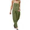 Casual jurken zomer vrouwen losse slabbib overalls massieve kleur baggy lading jumpsuit romper broek zak met zakken