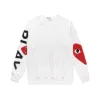 Designer Men's Hoodies Com Des Garcons PLAY CDG Arm Sweatshirt Red Heart White Pullover Sweatshirts Brand XL