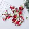 Rompers Babany Bebe Born Baby Floral Print Flutter Romper Girls Clothing Summer Noeveless Jumpsuit Pography Costume 230328