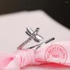 Cluster Ringe 2023 Retro Antike Kristall Libelle Fingerring Echt 925 Sterling Silber Daumen Für Frauen Damen Mode Böhmischen Schmuck