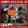Motorcycle Fairings For DUCATI Street Fighter Panigale V4S V4R V 4 V4 S R 2018-2022 Body 167No.43 V-4S V-4R V4-S V4-R 21 22 2021 2022 Injection Molding Bodywork orange stock