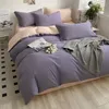 Bedding Sets Simple Set Classic Solid Color Bed Linen Quilt Cover Pillowcase Washed Cotton Soft Comforter Duvet Flat Sheet