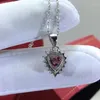 Chaînes Réussies Test de Diamant 1ct Pendentif Moissanite Rose en Forme de Coeur 6.5 6.5mm 925 Sterling Silver Bridal Marry Collier de Bijoux de Luxe