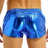 Shorts pour hommes iEFiEL Mens Shiny Metallic Night Club Party Jockstraps Shorts Ceinture élastique Boxer Shorts Performance Clubwear Come Trunks W0327