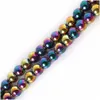 Cristallo 8Mm Pick 4Colors Natural Stone Black Hematite Beads Round Loose Bead Ball Selezionabile 4/6/8 / 10Mm Per Gioielli Bracciale Ma Dhtj3