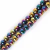 Kristall 8mm Pick 4Colors Naturstein Schwarze Hämatitperlen Runde lose Perlenkugel wählbar 4/6/8 / 10mm für Schmuckarmband MA DHTJ3